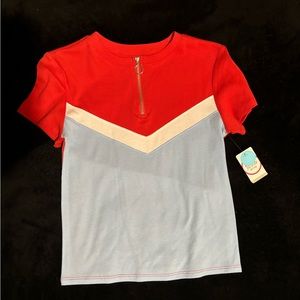 Short sleeve tee with zipper